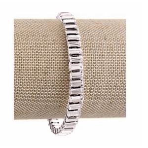Clear Crystal on Silver Swarovski Baguette Bracelet